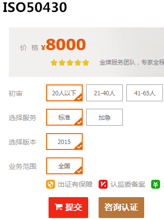 ISO50430認(rèn)證價(jià)格